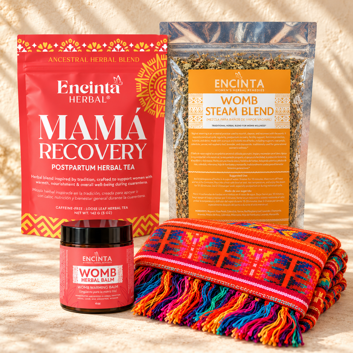Mamá Care Bundle | Tea, Steam, Balm & Rebozo
